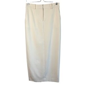 Karen Millen Ivory Tailored Maxi Skirt Slit Back Pencil Skirt US 4 Elegant